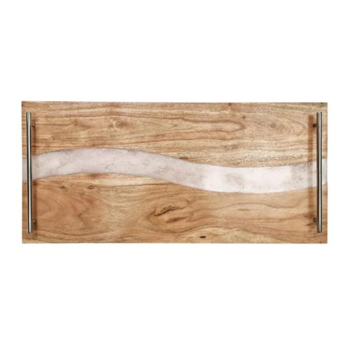 Bently White 60x28cm Serving Tray With Handles By J.Elliot HOME